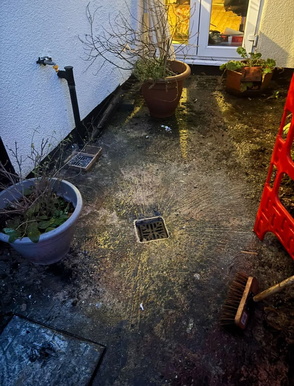 Blocked outdoor drain cleared by drainage experts